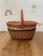 Load image into Gallery viewer, Children&#39;s Picnic Basket  Kids wicker picnic basket Sensory basket, kids picnic basket, basket with lid
