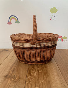 Children's Picnic Basket  Kids wicker picnic basket Sensory basket, kids picnic basket, basket with lid