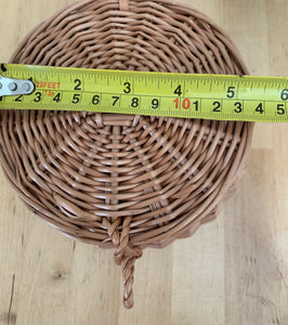 Light grey basket with lid , storage wicker basket, rattan basket, wicker basket with lid size S