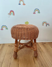 Load image into Gallery viewer, Wicker stool rattan stool kids chair baby chair kids wicker chair wicker chair rattan chair baby stool natural
