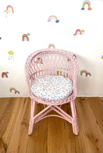 Load image into Gallery viewer, Wicker chair | rattan chair | toddler chair, kids chair, wicker armchair, child chair, child wicker furniture, baby armchair, Light pink
