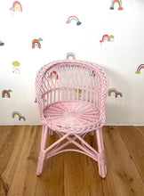 Load image into Gallery viewer, Wicker chair | rattan chair | toddler chair, kids chair, wicker armchair, child chair, child wicker furniture, baby armchair, Light pink
