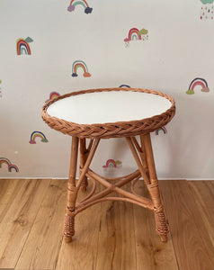 Wicker table | Toddler table | kids table | rattan table with white top