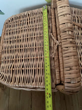 Load image into Gallery viewer, NATURAL picnic basket, wicker basket, wicker picnic basket, storage basket,  sensory basket size XL
