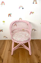 Load image into Gallery viewer, Wicker chair | rattan chair | toddler chair, kids chair, wicker armchair, child chair, child wicker furniture, baby armchair, Light pink
