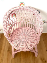 Load image into Gallery viewer, Wicker chair | rattan chair | toddler chair, kids chair, wicker armchair, child chair, child wicker furniture, baby armchair, Light pink
