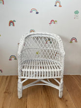 Load image into Gallery viewer, Wicker chair | rattan chair | toddler chair, kids chair, wicker armchair, child chair, child wicker furniture, baby armchair, WHITE
