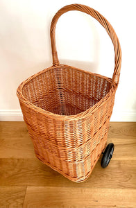 Wicker shop trolley, adult shopping basket, shopping trolley, wicker shopping cart, rattan shop trolley, willow shopping basket, golf basket