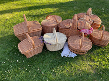 Load image into Gallery viewer, Picnic basket, wicker basket, wicker picnic basket, storage basket, sensory basket
