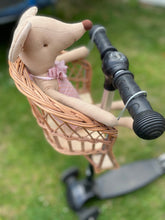 Load image into Gallery viewer, Mustard bike dolls basket, bike carrier, bicycle basket for dolls, doll basket for scooter, doll basket, bike basket, scooter basket,
