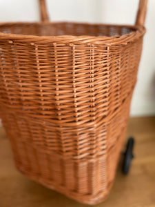 Wicker shop trolley, adult shopping basket, shopping trolley, wicker shopping cart, rattan shop trolley, willow shopping basket, golf basket