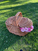 Load image into Gallery viewer, Picnic basket, storage basket, sensory basket, extra large wicker picnic basket, wicker basket, wicker picnic basket
