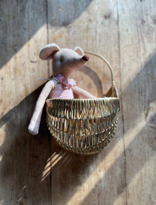 MINT , hanging basket, wall basket, kids room basket, storage basket, kids decor, flower basket, wall wicker basket,