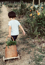 Load image into Gallery viewer, NATURAL Wicker pull on trolley, shopping basket, shopping trolley, kids cart, storage basket, toys basket, kids shopping basket, Sofishop
