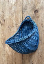 Load image into Gallery viewer, Wicker hanging basket, wicker wall basket, rattan basket, hanging basket, pink basket, kids basket, wall basket, NAVY BLUE
