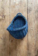 Load image into Gallery viewer, Wicker hanging basket, wicker wall basket, rattan basket, hanging basket, pink basket, kids basket, wall basket, NAVY BLUE
