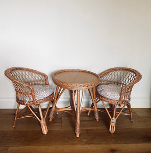 Wicker toddler table set with 2 chairs, Rattan table set, Kids wicker table set, Nursery furniture,  Playroom furniture