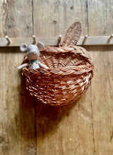 Load image into Gallery viewer, Hanging APPLE wicker basket, kids interior basket,  storage basket, hanging basket, wicker basket, wall basket
