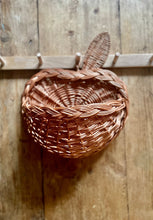 Load image into Gallery viewer, Hanging APPLE wicker basket, kids interior basket,  storage basket, hanging basket, wicker basket, wall basket
