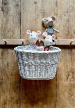 Load image into Gallery viewer, White wicker hanging basket, Wall hanging basket, storage basket, wall basket,
