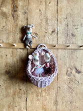 Load image into Gallery viewer, Wicker hanging basket, wicker wall basket, rattan basket, hanging basket, light pink
