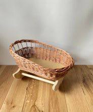 Load image into Gallery viewer, Wicker dolls crib, wicker cradle. No bedding, Natural
