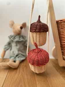 Rattan acorn bag, toddler rattan bag, wicker kids bag, wicker bag