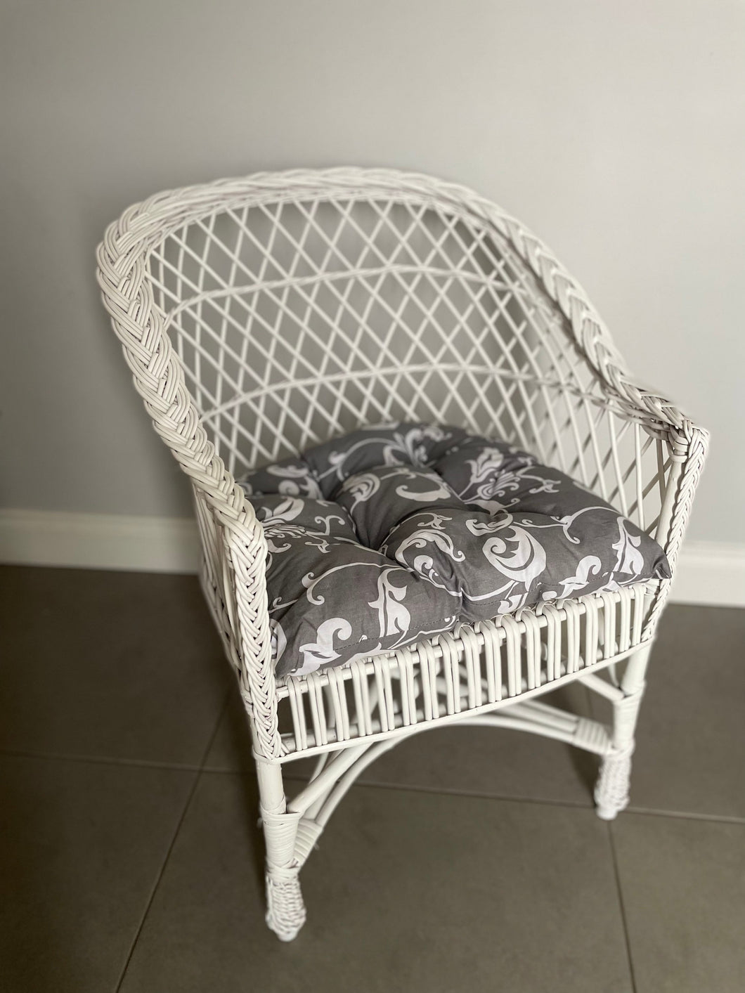 Wicker chair, rattan chair, patio chair, conservatory furniture, Adult chair, adult wicker chair, garden furniture, white