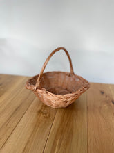 Load image into Gallery viewer, Flower girl basket, flower girl wicker basket, Easter basket, Wedding basket, wicker basket, rattan basket, flower basket, egg hunt basket,
