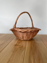 Load image into Gallery viewer, Flower girl basket, flower girl wicker basket, Easter basket, Wedding basket, wicker basket, rattan basket, flower basket, egg hunt basket,
