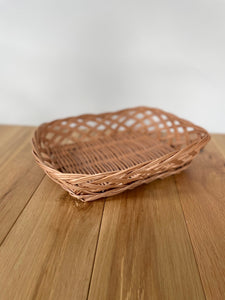 Wicker tray, wicker dish, wicker basket, fruit basket, bread basket, display basket