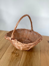 Load image into Gallery viewer, Flower girl basket, flower girl wicker basket, Easter basket, Wedding basket, wicker basket, rattan basket, flower basket, egg hunt basket,
